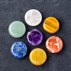 7Pcs Chakra Natural Tumbled Gemstone with Carved Rune Words&nbsp;PW-WG7BE04-01