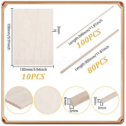 180Pcs 2 Styles Wooden Craft Sticks&nbsp;AJEW-GA0008-63