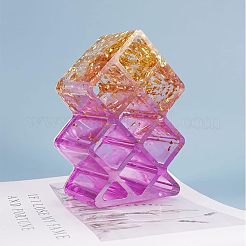 DIYの口紅収納ボックスシリコーンモールドキット  白樺の木工品のアイスクリームスティックとプラスチック製のトランスファーピペットが含まれます  ラテックス指サック  プラスチック計量カップ  ホワイト  140x90x54mm  内径：11x17mmと24x24mm  1 PC&nbsp;DIY-OC0002-91