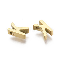 ステンレススチールチャーム201個  ゴールドカラー  文字.k  8x4.5x3mm  穴：1.6mm&nbsp;X-STAS-R110-K-G