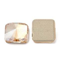 K9ガラスラインストーンカボション  フラットバック＆バックメッキ  多面カット  正方形  ミックスカラー  10x10x4mm&nbsp;RGLA-N002-01A
