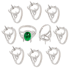 10Pcs Adjustable Brass Finger Ring Components&nbsp;KK-CA0002-19