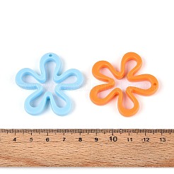 オペークアクリルパーツ  花のチャーム  ミックスカラー  42.5x43.5x6mm  穴：2mm&nbsp;SACR-T035-22M