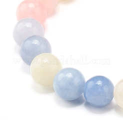 Natural White Jade(Dyed) Imitation Morganite Beads Stretch Bracelet for Men Women for Her&nbsp;BJEW-JB06990-03