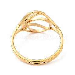 Ion Plating(IP) 304 Stainless Steel Hollow Basketball Adjustable Ring for Women&nbsp;RJEW-M149-28G