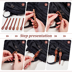6Pcs Cowhide Zipper Puller Head&nbsp;PURS-WR0001-33