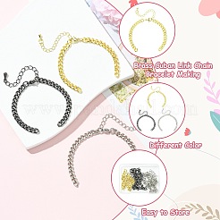 3Pcs 3 Colors Brass Cuban Link Chain Bracelet Making&nbsp;FIND-CJ0004-99