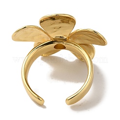 Flower Rack Plating Brass Cuff Rings for Women&nbsp;RJEW-G323-06G