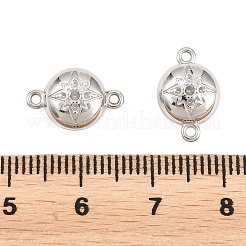 ループ付き304ステンレススチール製マグネット留め具  丸い穴  スターとフラットラウンド  9x14x6mm  穴：1.2mm  1~1.4mmのラインストーンに適する&nbsp;STAS-P452-04H-P