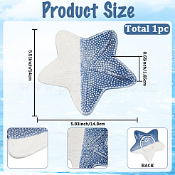 セラミックジュエリープレート  指輪収納トレー  ネックレス  ピアス  ヒトデ  140x148x16.5mm&nbsp;AJEW-WH20455-016A-02