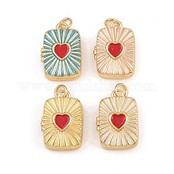 Brass Enamel Locket Pendants&nbsp;KK-P335-04G