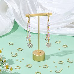 Brass Cubic Zirconia Hoop Earring Findings&nbsp;KK-UN0005-89