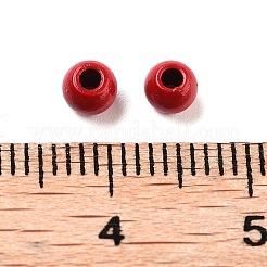 スプレー塗装された202個のステンレススチールビーズ  ラウンド  ファイヤーブリック  4x3mm  穴：1.5mm&nbsp;STAS-G340-01A