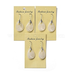 Natural Quartz Crystal Teardrop Dangle Earrings&nbsp;EJEW-I315-02P-03