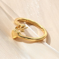 女性用真鍮カフリング  文字L  文字h  内径：15.6mm&nbsp;RJEW-U044-K