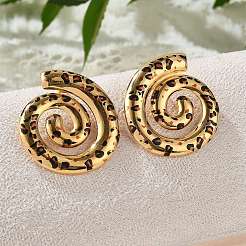 304 Stainless Steel Enamel Stud Earrings&nbsp;EJEW-Z084-15G-03