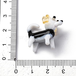 手作りランプワーク家の装飾  ギフト用の3D犬の装飾品.  ブラック  24~24.5x14~15.5x20~21mm&nbsp;LAMP-K039-22