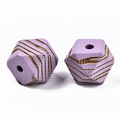 Painted Natural Wood Beads&nbsp;WOOD-T021-52C-07