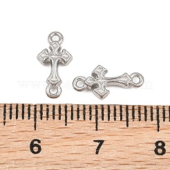 304ステンレススチールコネクタチャーム  クロスリンク  ステンレス鋼色  12x6x3mm  穴：1mm&nbsp;SA-CBA302A-03P