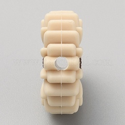 デイジー食品グレードの環境に優しいシリコーン焦点ビーズ  パパイヤホイップ  19x7.5mm  穴：2.5mm&nbsp;LS-SIL-CJC0002-01G