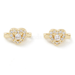 Rack Plating Brass Pave Cubic Zirconia Slide Charms&nbsp;KK-G464-04LG