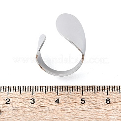 変色しない304ステンレススチールオープンカフリング  女性用ツイストワイドリング  ステンレス鋼色  usサイズ7 1/4(17.5mm)&nbsp;X-RJEW-Q775-01P