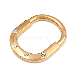 304ステンレススチール、クリスタルラインストーンペンダント付き  ヴァシェットクラスプチャーム  ゴールドカラー  36.5x29x4.5mm&nbsp;SA-CBABA5E-09G