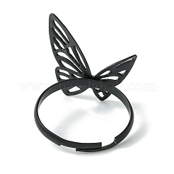 Hollow Butterfly Alloy Adjustable Rings for Women&nbsp;RJEW-K275-50EB