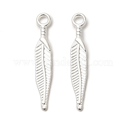 合金のチベット風チャーム  鉛フリー＆カドミウムフリー  葉  銀  29x5x2mm  穴：2mm  約1600個/1000g&nbsp;TIBEP-A56-S-RS