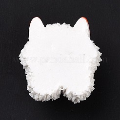 漫画の不透明樹脂カボション  モンスターシェイプ  ホワイト  23x21.5x11mm&nbsp;RESI-G059-01B