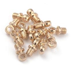 真鍮製コネクター  カドミウムフリー＆鉛フリー  長持ちメッキ  ラウンド  24KGP本金メッキ  12.5x9.5~10mm  穴：1.4mm&nbsp;KK-O133-15E-G