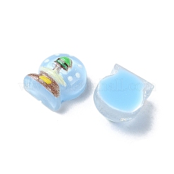 ライトスカイブルーのクリスマスシリーズ樹脂カボション  水晶球  7x6x4mm&nbsp;CRES-Q006-02B