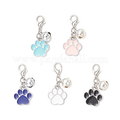 Paw Print Alloy Enamel Pendant Decorations&nbsp;HJEW-JM03803