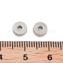 変色しない202ステンレススチールビーズ  コラム  ステンレス鋼色  6x2mm  穴：1.8mm&nbsp;STAS-B072-13P-01B