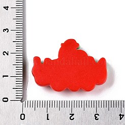 クリスマス不透明樹脂デコデンカボション  単語の幸せ  レッド  22x31x7.5mm&nbsp;RESI-N039-114A