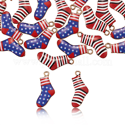 20Pcs 2 Colors Alloy Enamel Christmas Theme Pendants&nbsp;PALLOY-CJ0001-138