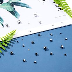 304ステンレススチールビーズ  キューブ  ビーズコンテナ付  ステンレス鋼色  6.8x5.2x1.1cm  100個/箱&nbsp;STAS-UN0001-35P