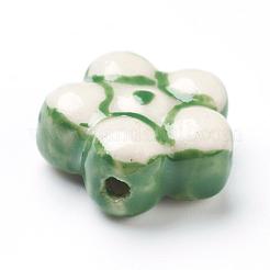 Handmade Porcelain Flower Beads Strands&nbsp;PORC-G006-15B