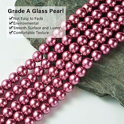Eco-Friendly Glass Pearl Beads Strands&nbsp;X-HY-A008-8mm-RB027