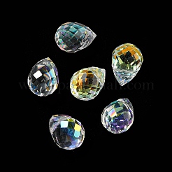 電気メッキガラスビーズ  多面カット  ABカラー  ティアドロップ  ABカラーメッキ  9.5x8mm  穴：1.2mm&nbsp;EGLA-A041-02-AB01
