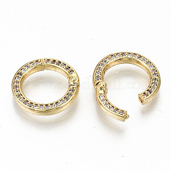 Brass Micro Pave Clear Cubic Zirconia Twister Clasps&nbsp;ZIRC-S067-119-NF
