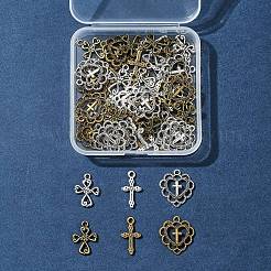60Pcs 6 Styles Tibetan Style Alloy Pendants&nbsp;TIBEP-FS0001-24