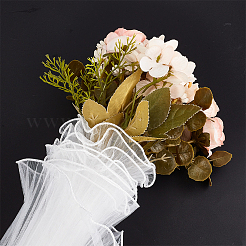 ポリエステルフラワーブーケラッピングメッシュペーパー  バレンタインデーの  結婚式  誕生日の装飾  ホワイト  28cm&nbsp;DIY-WH0542-37B