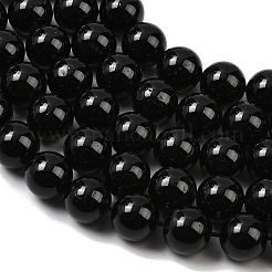 Natural Black Tourmaline Beads Strands&nbsp;G-E444-27-12mm