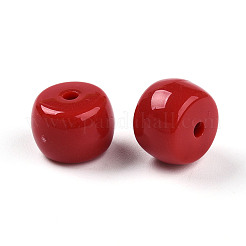 不透明なアクリルビーズ  コラム  暗赤色  7.1x9.9mm  穴：1.8mm  約943個/500g&nbsp;SACR-T017-35F