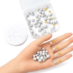 96Pcs Synthetic Howlite Round Beads Kit for DIY Jewelry Making&nbsp;DIY-FS0002-02