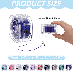 10Pcs 10 Colors Flat Elastic Crystal String Sets&nbsp;EW-UN0001-01