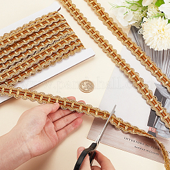 ポリエステル カーテン レース トリマー リボン  ポリエステルレーストリム  刺繡古代漢服レースリボン  ゴールデンロッド  7/8インチ（22mm）  約12.58~13.12ヤード（11.5~12m）/カード&nbsp;DIY-WH0400-02C