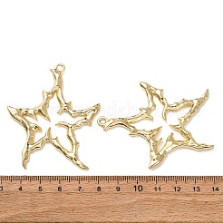 合金ビッグサイズペンダントトップ  スター  ラックめっき  ゴールドカラー  60x50x4mm  穴：2.5mm&nbsp;FIND-Z095-10G