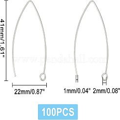 304 Stainless Steel Marquise Ear Wire&nbsp;STAS-UN0015-62